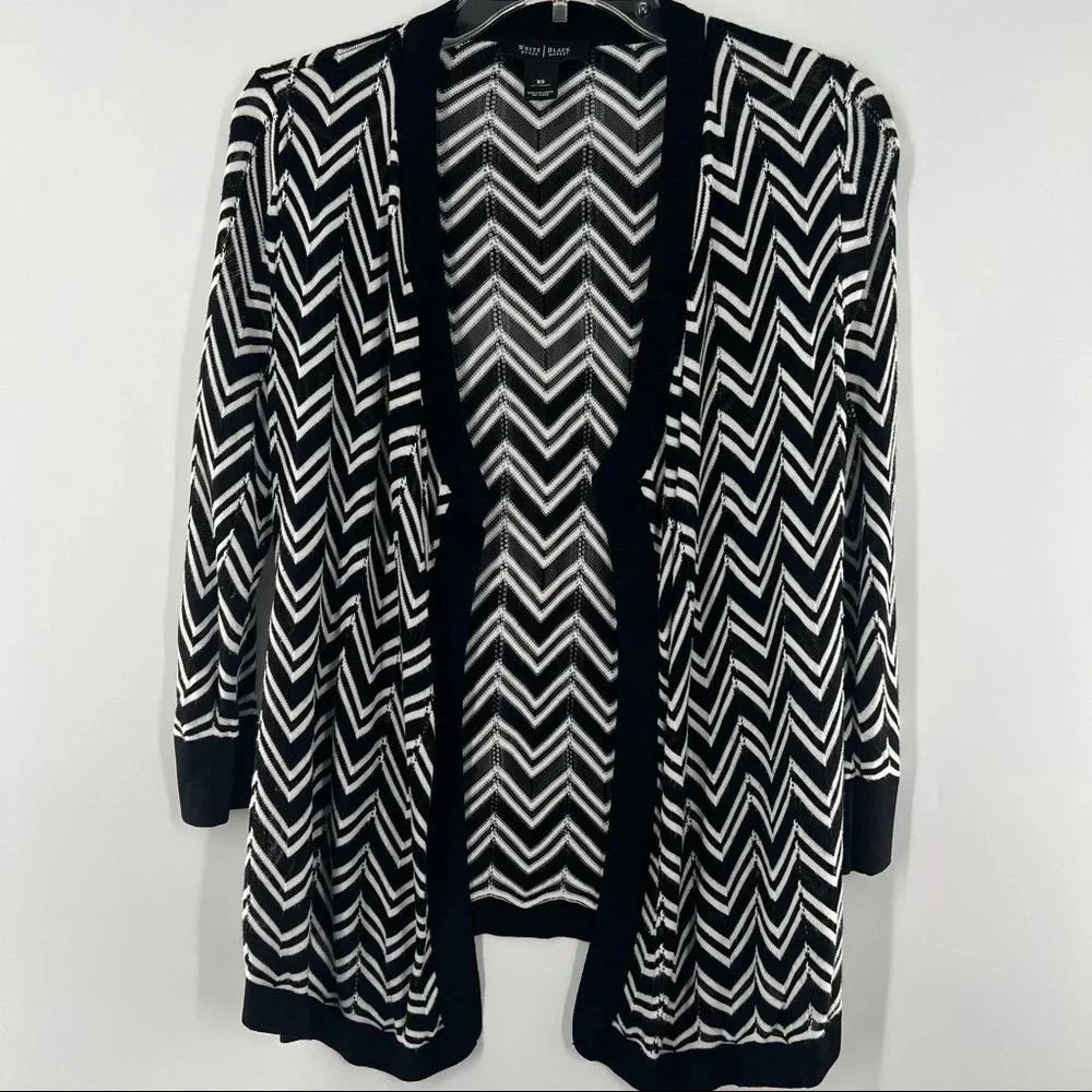 COPY - White House Black Market Chevron 3/4 Sleeve Lightweight Open Cardigan Si…
